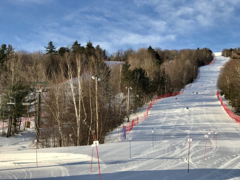 GS course set up for USSA racers in New Hampshire.