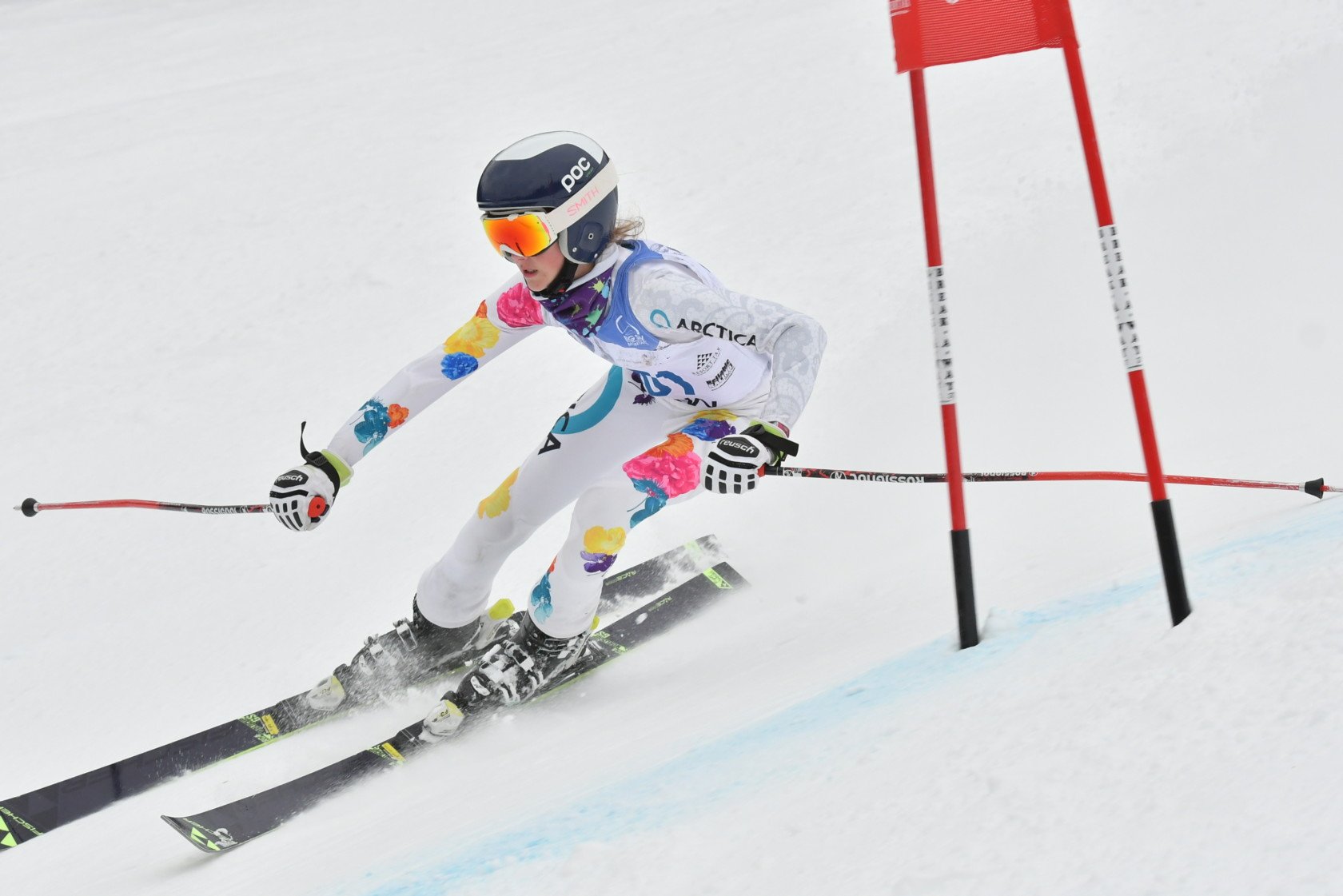 Another best selling ski racing suit for girls is the Arctica GS Speed Suits Flowers White.