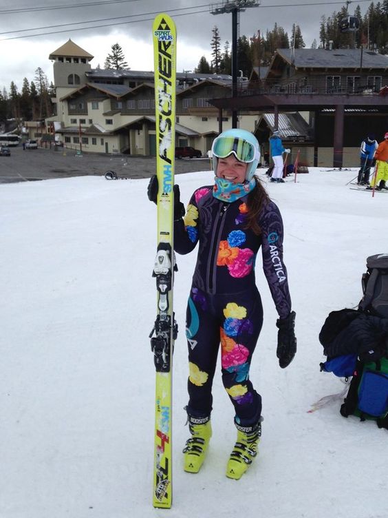 The black version of the Arctica Flower GS Speed suit was a very popular ski racing suit for girls. 