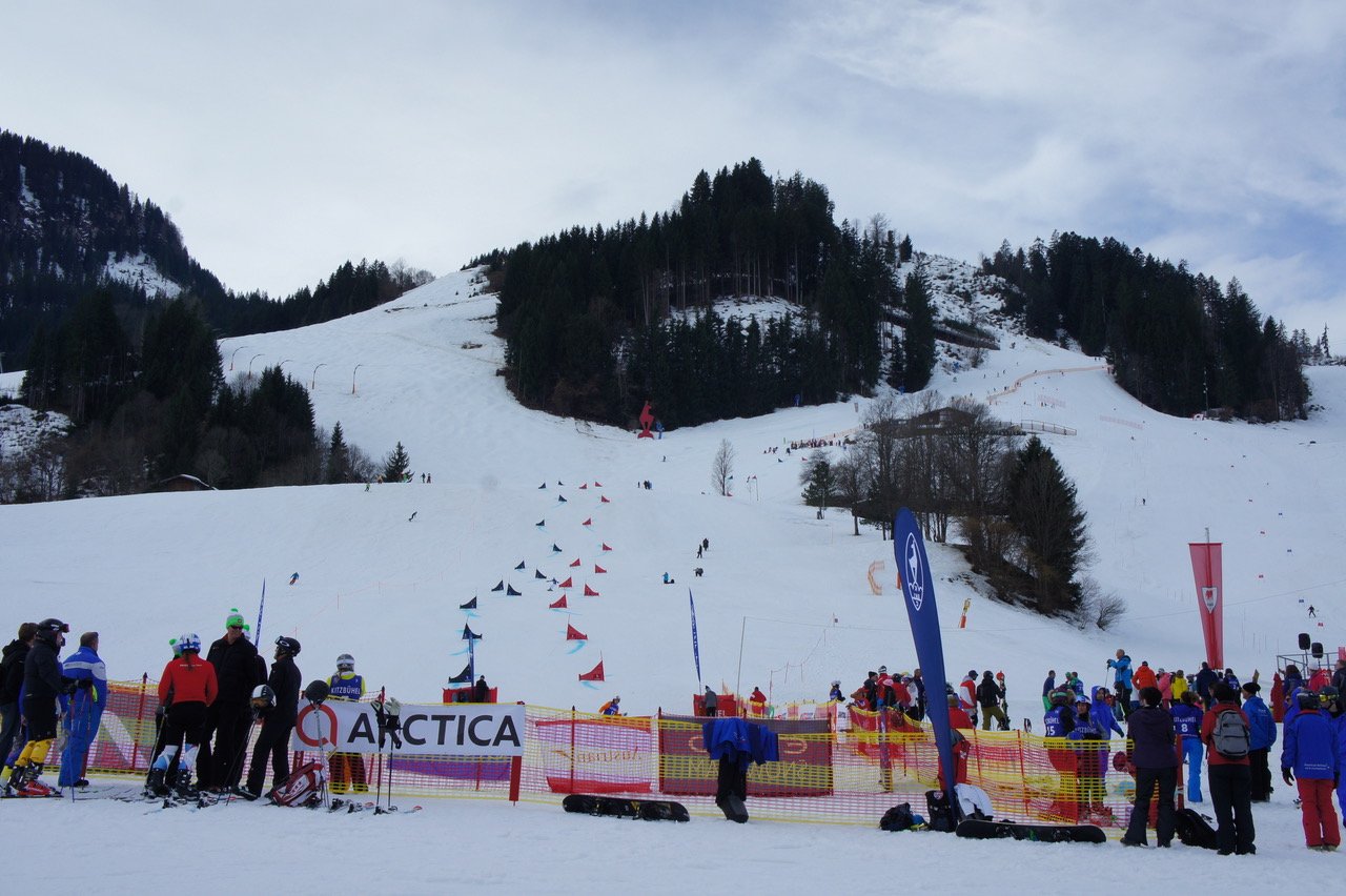 International Alpine Ski Federation 2018 World Airline Ski Championship race course Kitzbuhel Austria