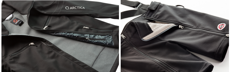 Arctica Flexshell softshell fabric in use for teh Black Kat Training Jacket and Black Kat Shorts