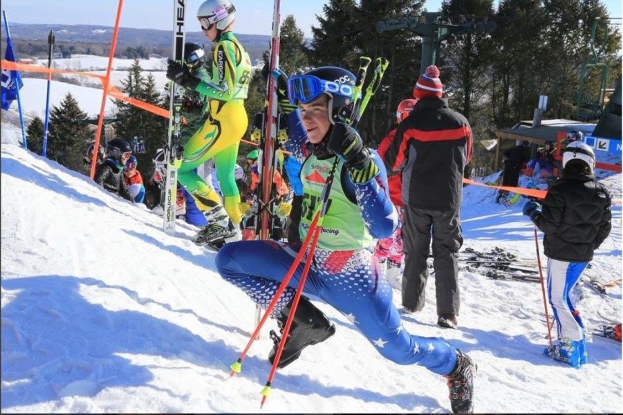Heiliger Hugel Race Team member in his ski racing apparel - an Arctica GS Speed Suit.