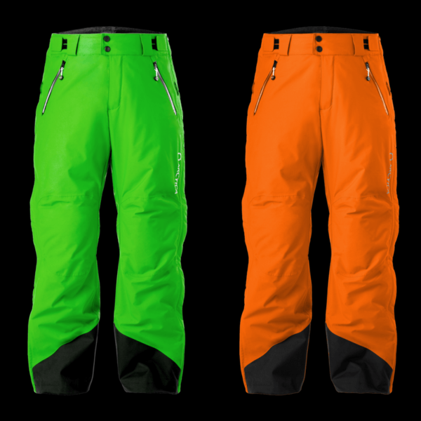 Arctica Side Zip Pant 2.0 in green and orange.