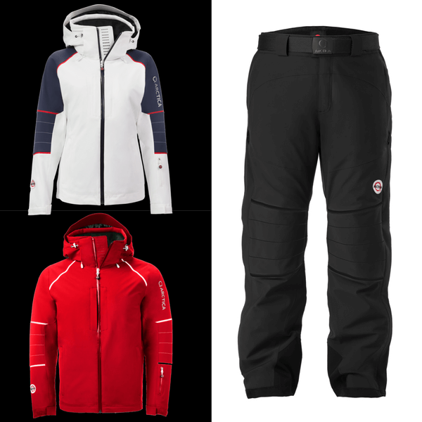 Technical performance outerwear from Arctica - the Ladies Targa Jacket, Men's GT Jacket and GT Pants